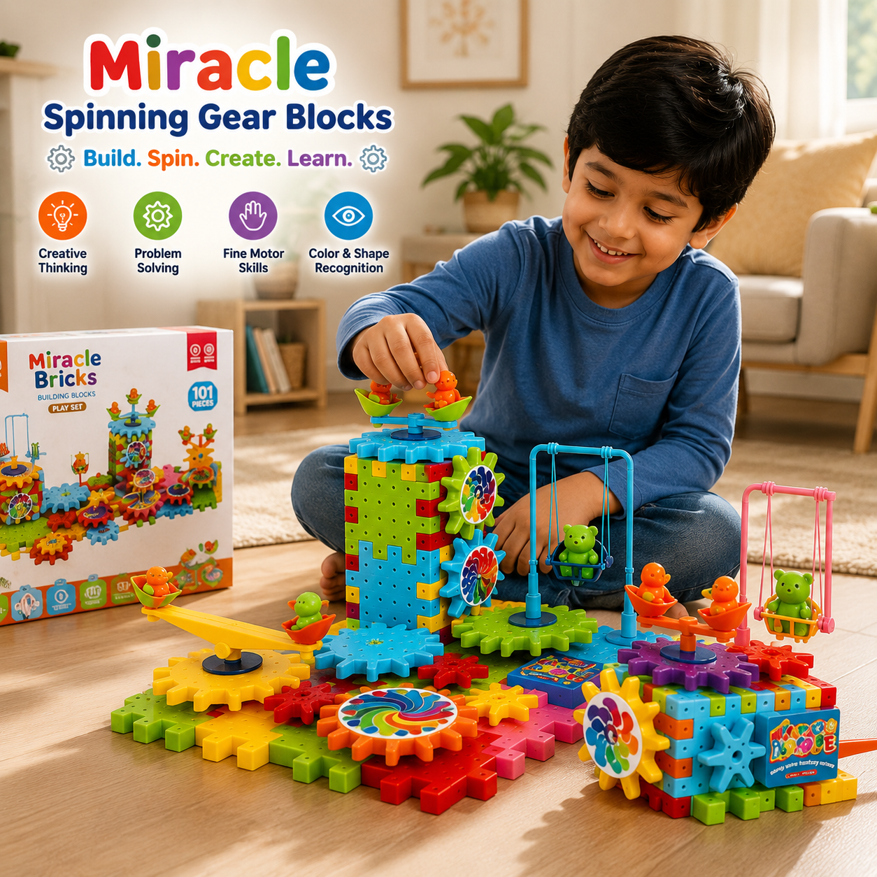 Miracle Spinning Gear Building Blocks 101 Pieces set